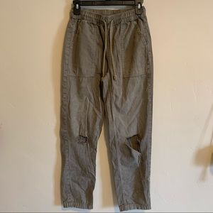 Size XS aerie army green jean jogger pants